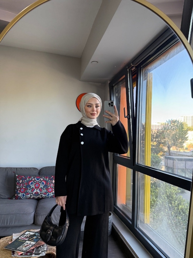 Massimo triko ikili takım Siyah