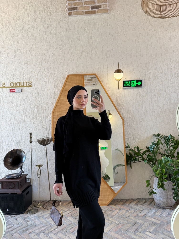 Resim Boaz triko ikili takım Siyah