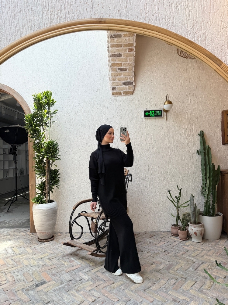Resim Boaz triko ikili takım Siyah